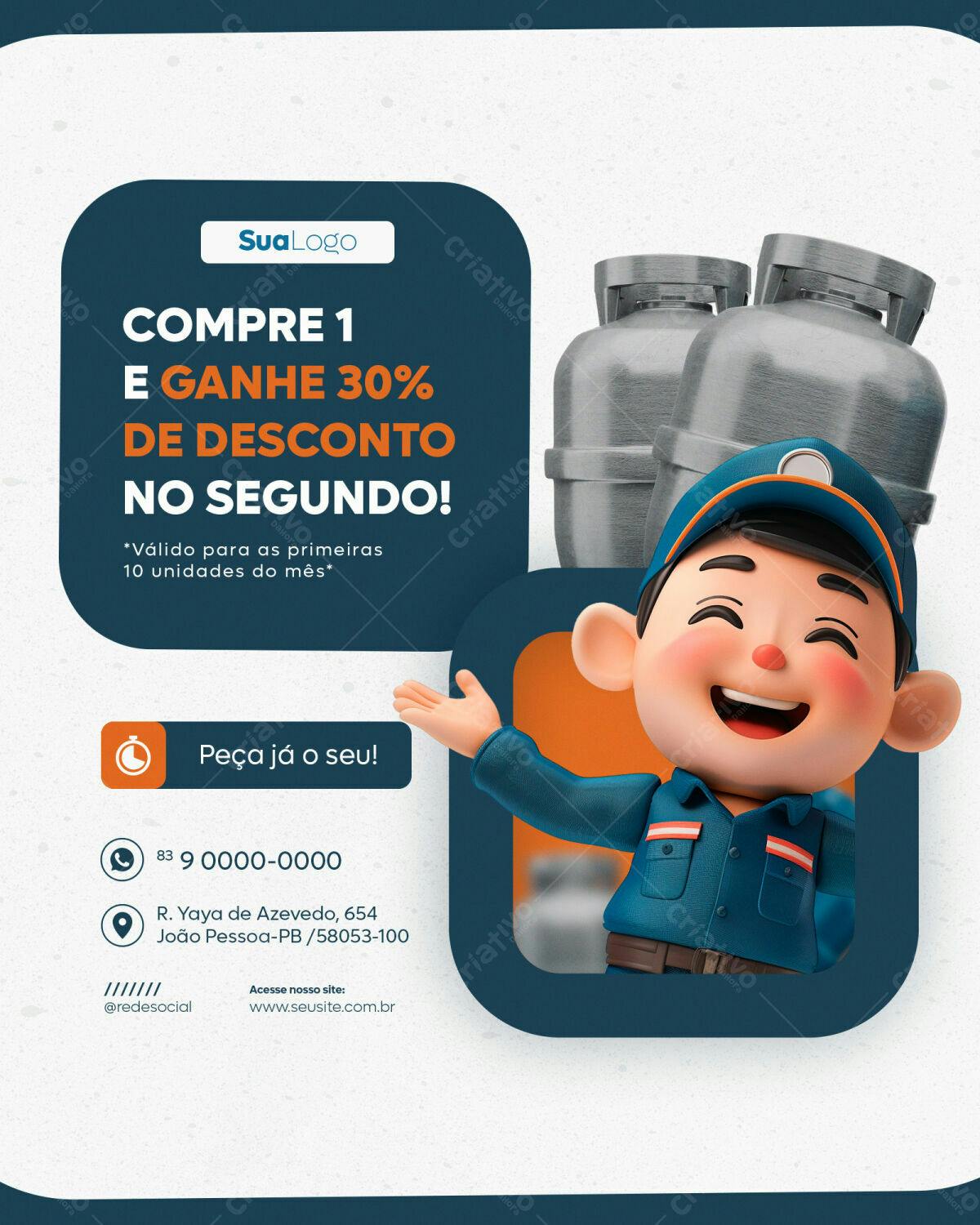 Flyer de Promoção de Gás PSD Editável