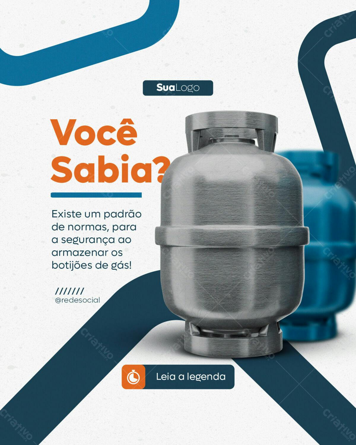Post para Segurança em Botijões de Gás PSD Editável