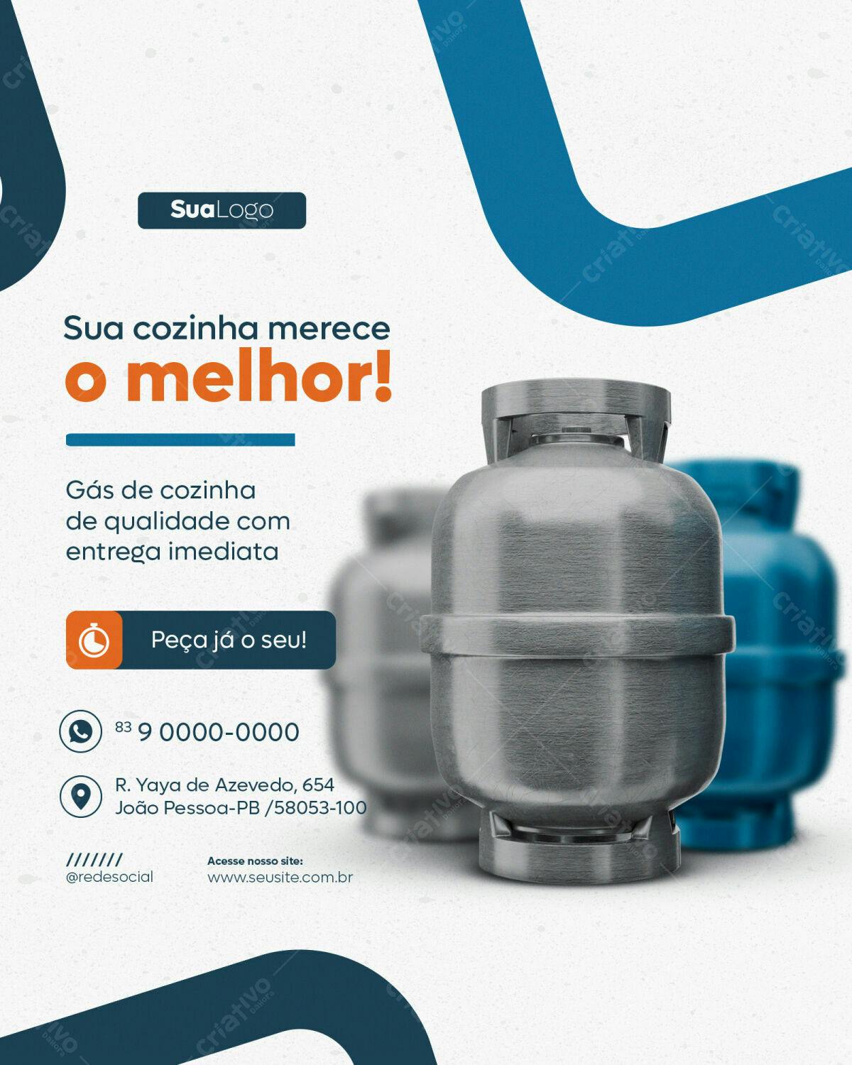 Flyer para Gás de Cozinha PSD Editável