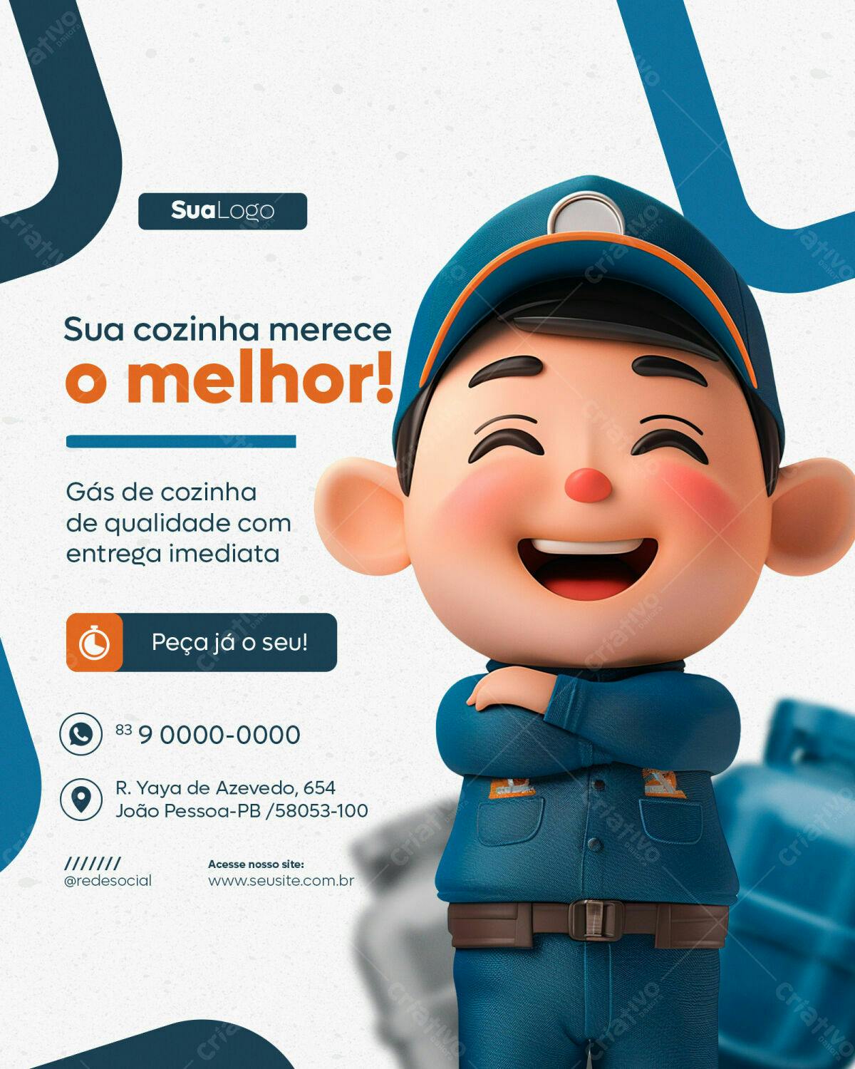 Flyer Entrega de Gás PSD Editável
