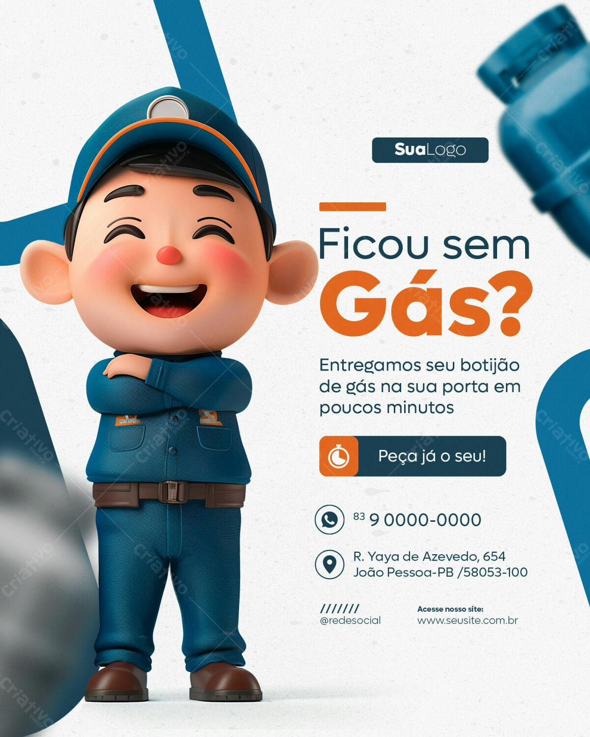 Flyer Entrega de Gás PSD Editável