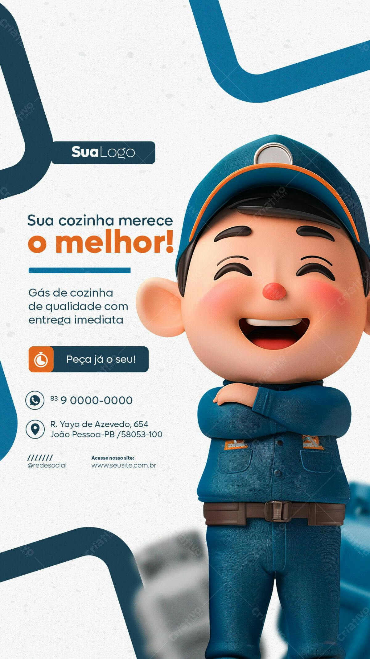 Flyer para Entrega de Gás PSD Editável
