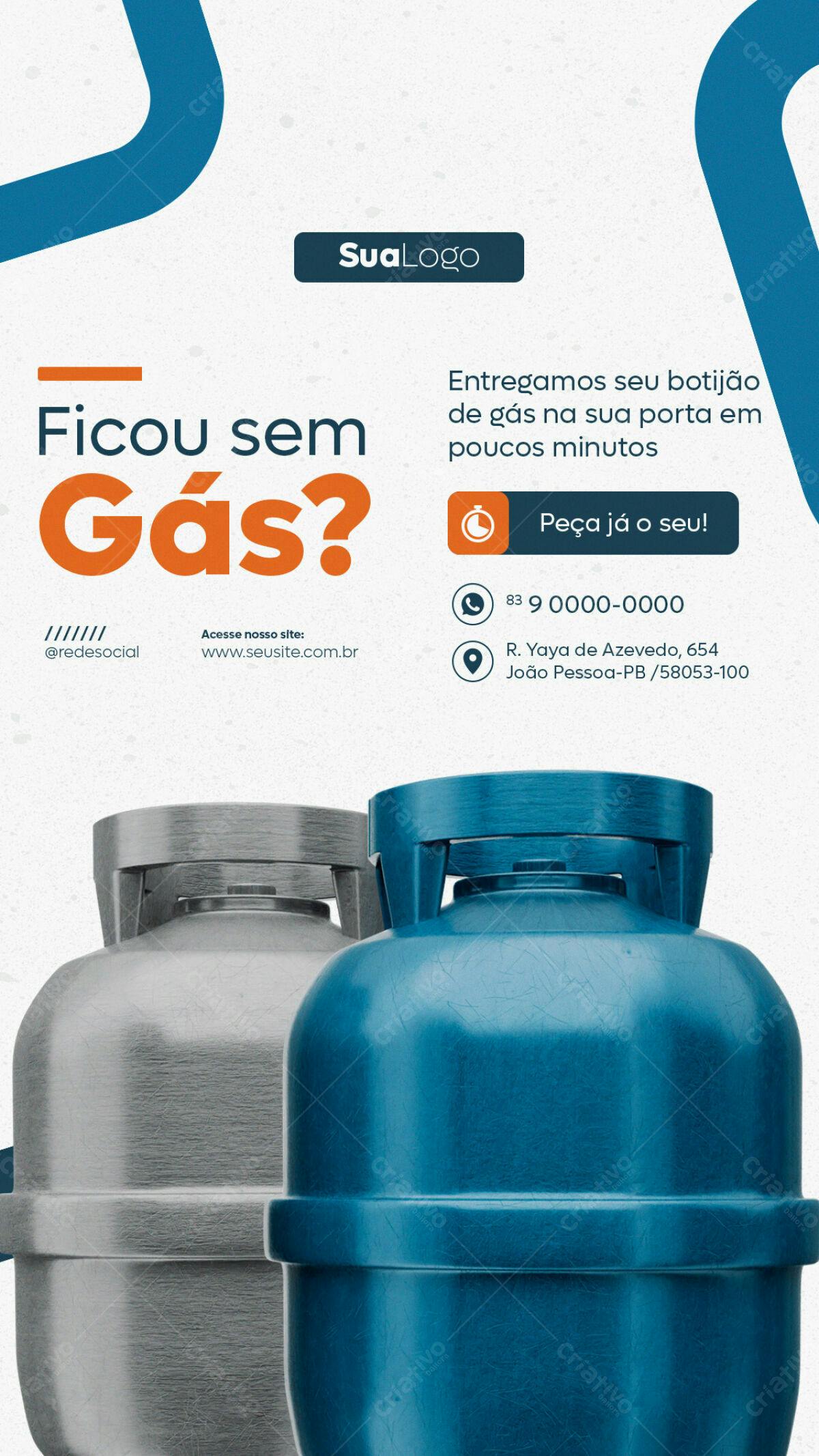 Flyer Entrega de Gás PSD Editável