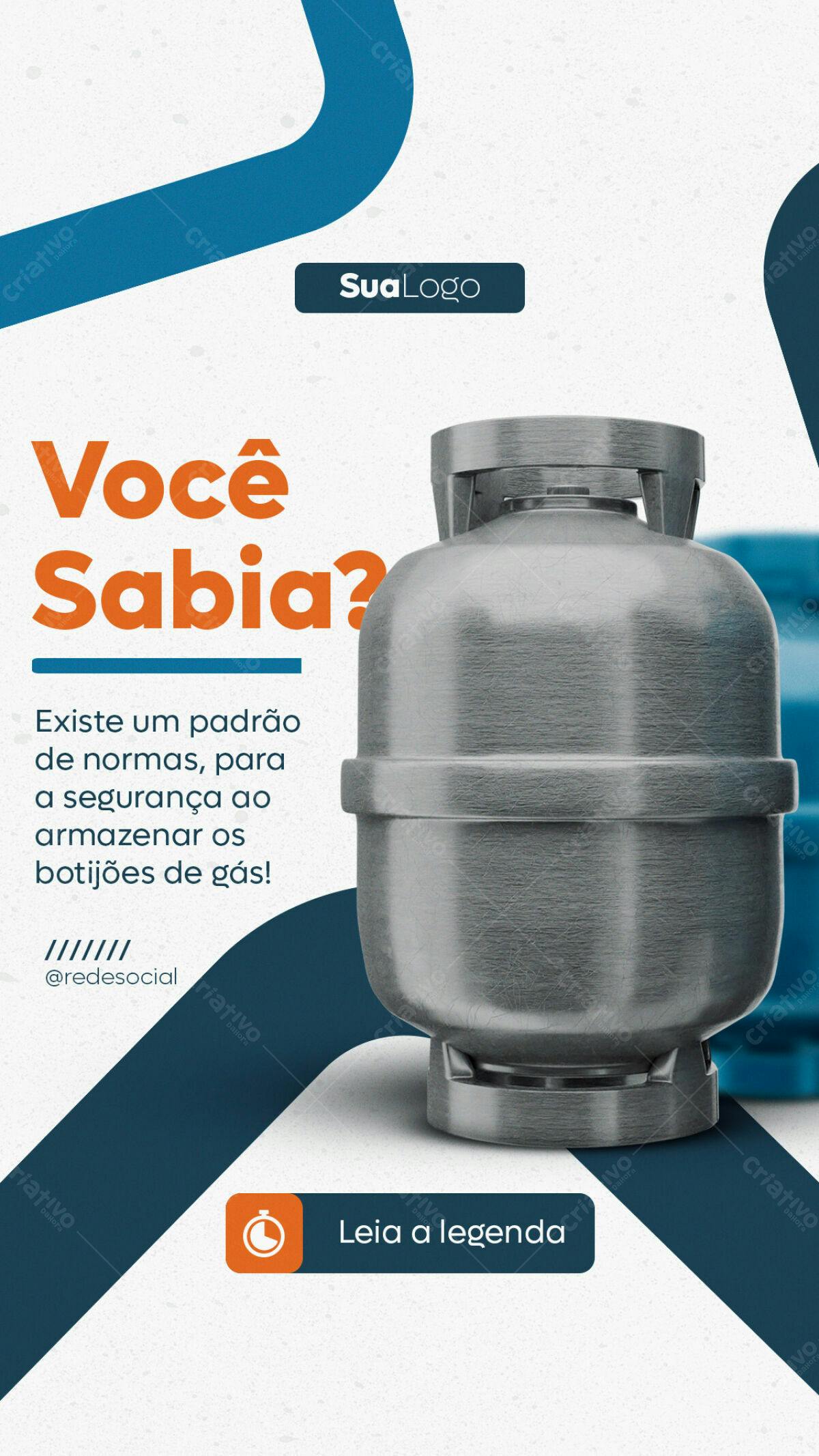 Post para Redes Sociais Segurança Botijões Gás PSD Editável