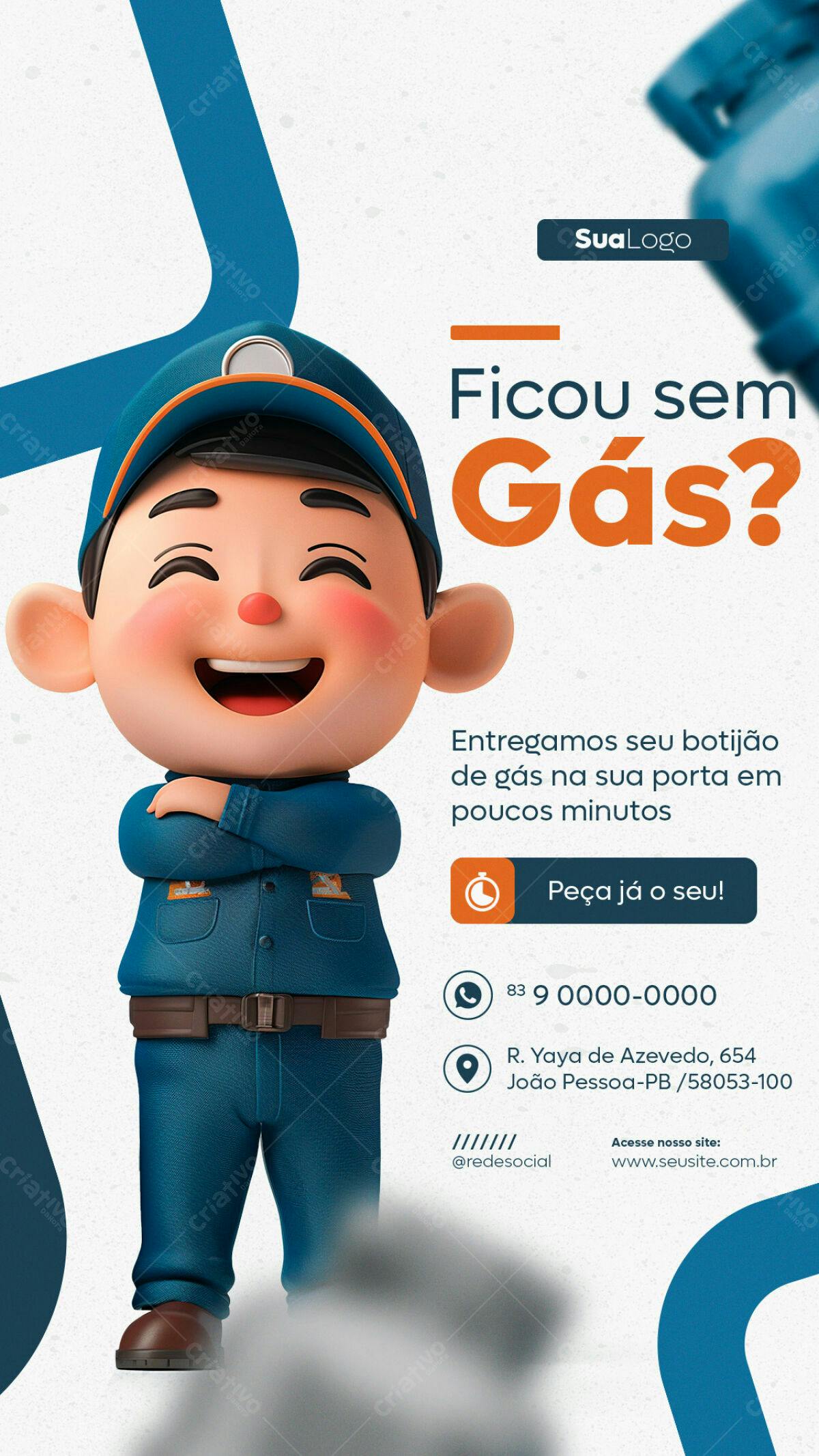 Flyer Entrega de Gás PSD Editável