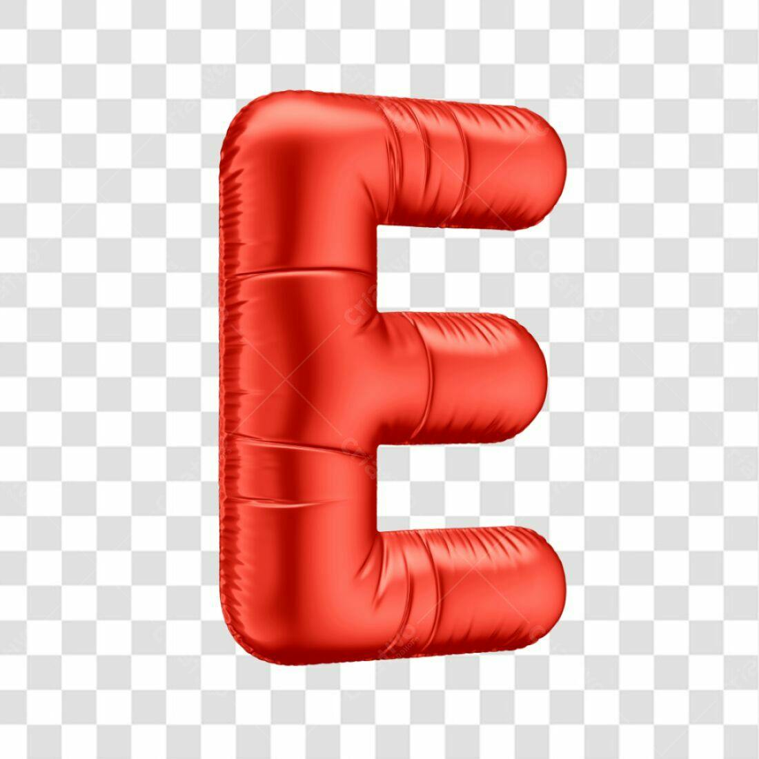 Icone Letra E Balão Vermelho PNG com fundo transparente