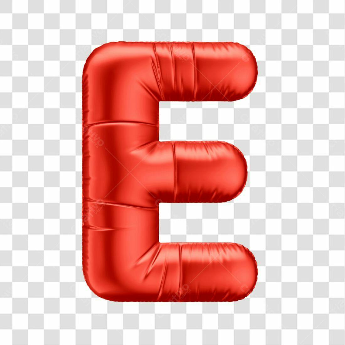 Icone Letra E Balão Vermelho PNG com fundo transparente