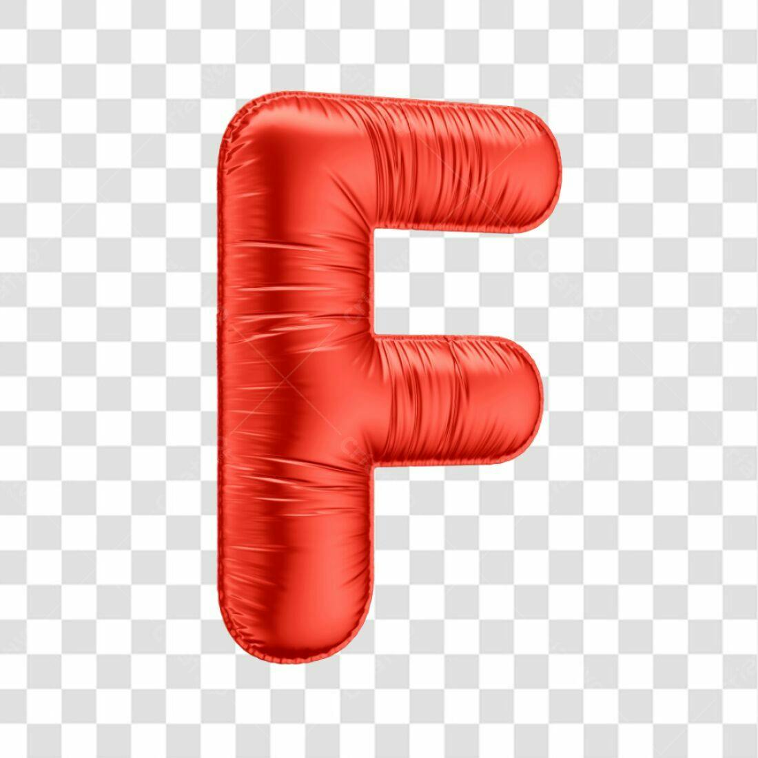Icone Letra F Vermelha Balão PNG com fundo transparente