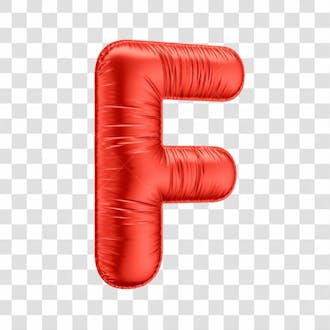 Alfabeto letra f em 3d formato de balão vermelho comemoração dia dos namorados casamento amor aniversario luxo fundo transparente