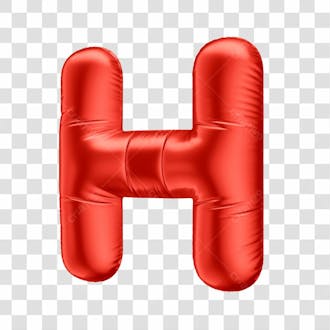 Alfabeto letra h em 3d formato de balão vermelho comemoração dia dos namorados casamento amor aniversario luxo fundo transparente