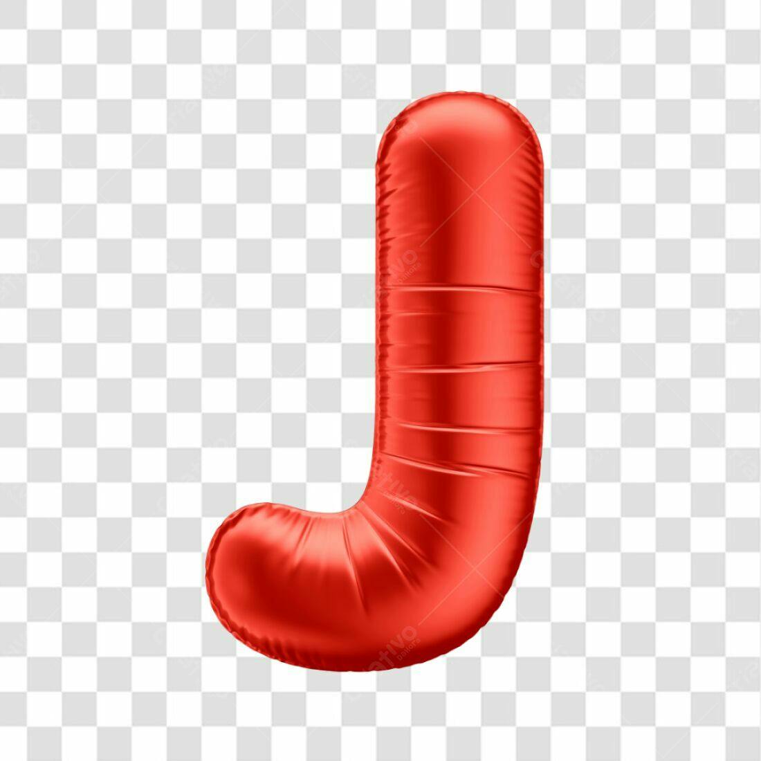 Icone Letra J Balão Vermelho PNG com fundo transparente