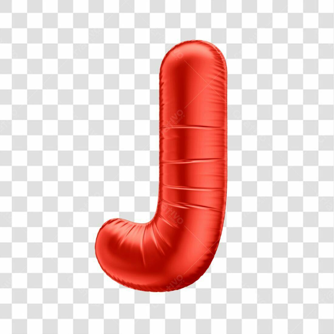 Icone Letra J Balão Vermelho PNG com fundo transparente