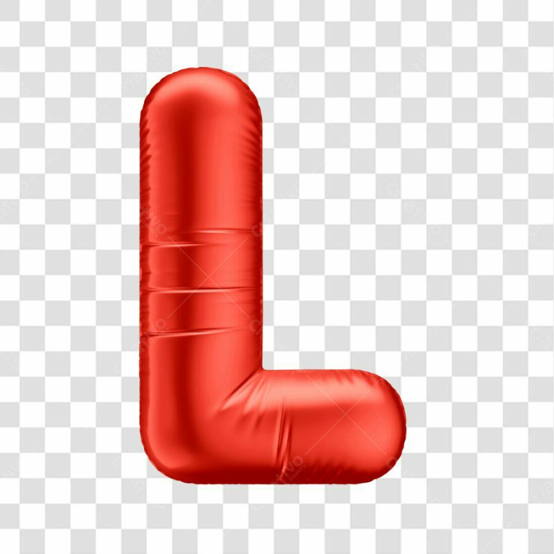 Icone Letra L Balão Vermelho PNG com fundo transparente
