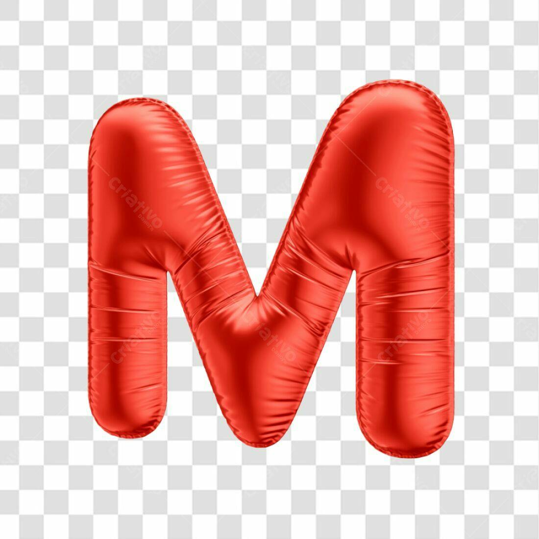 Icone Letra M Balão Vermelho PNG com fundo transparente