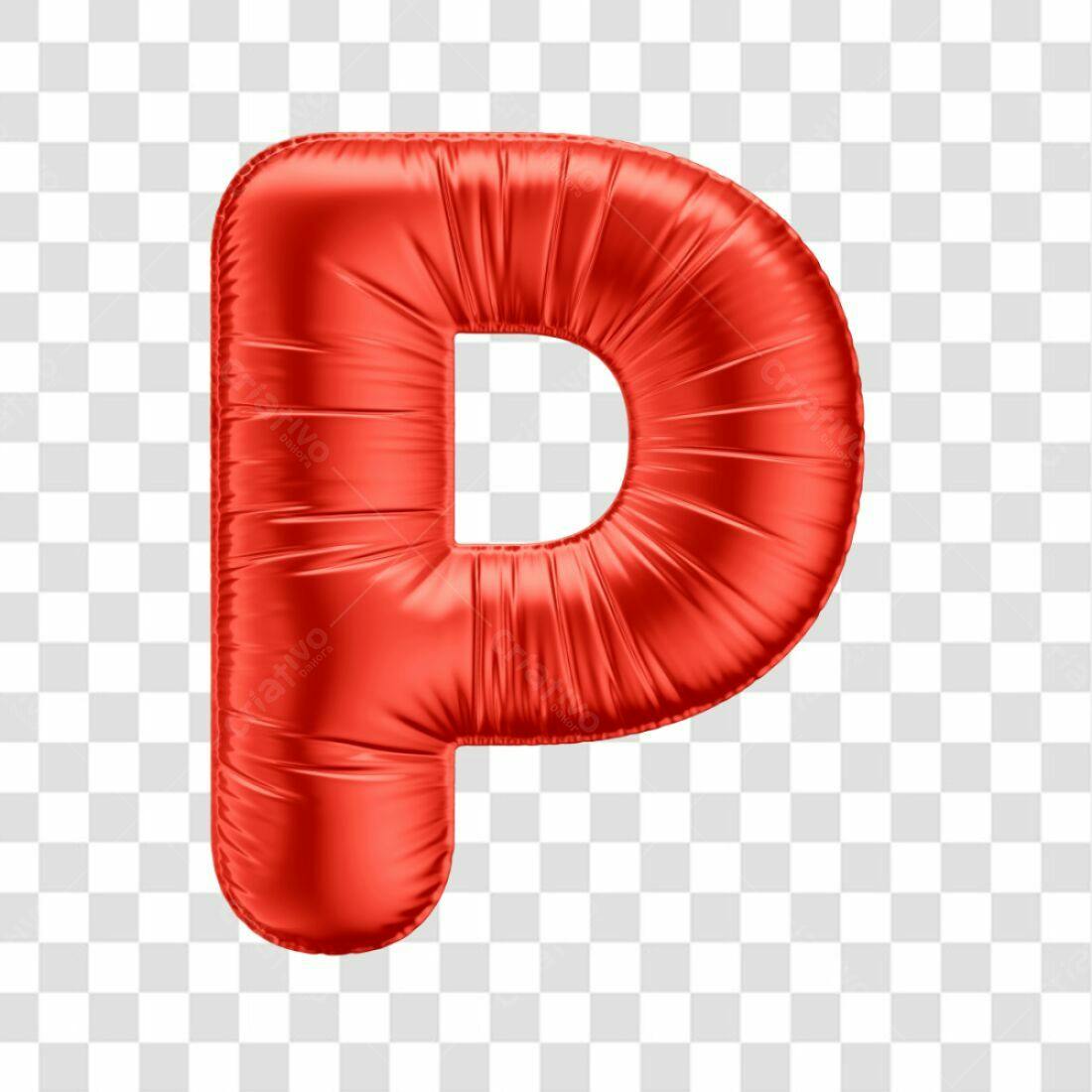 Icone Letra P Vermelha Balão PNG com fundo transparente