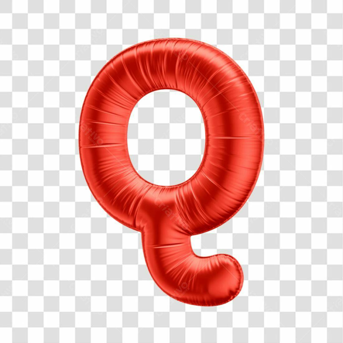 Icone Letra Q Balão Vermelho PNG com fundo transparente