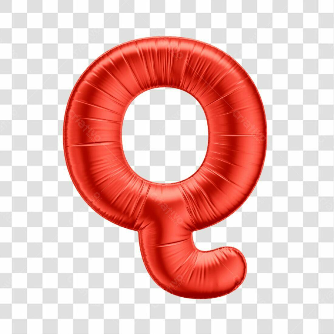 Icone Letra Q Balão Vermelho PNG com fundo transparente