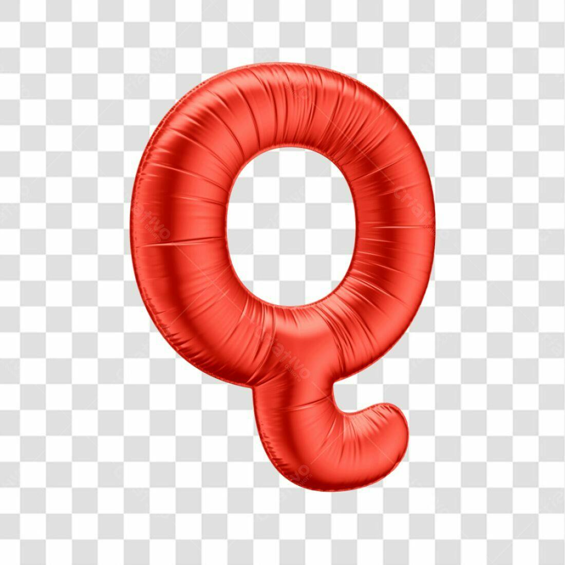 Icone Letra Q Vermelho Balão PNG com fundo transparente