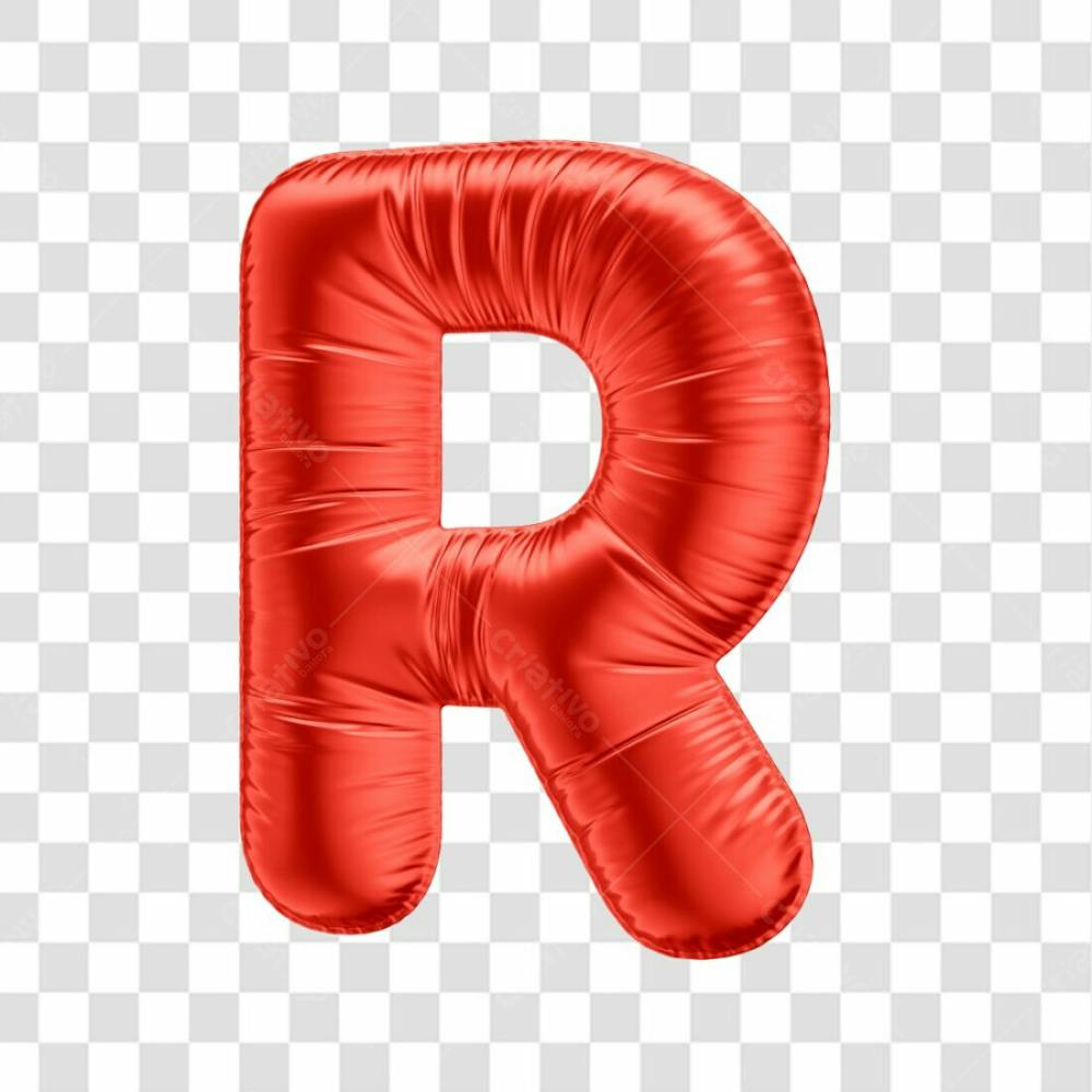 Alfabeto Letra R Em 3D Formato De Balão Vermelho Comemoração Dia Dos Namorados Casamento Amor Aniversario Luxo Fundo Transparente