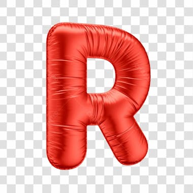 Alfabeto letra r em 3d formato de balão vermelho comemoração dia dos namorados casamento amor aniversario luxo fundo transparente