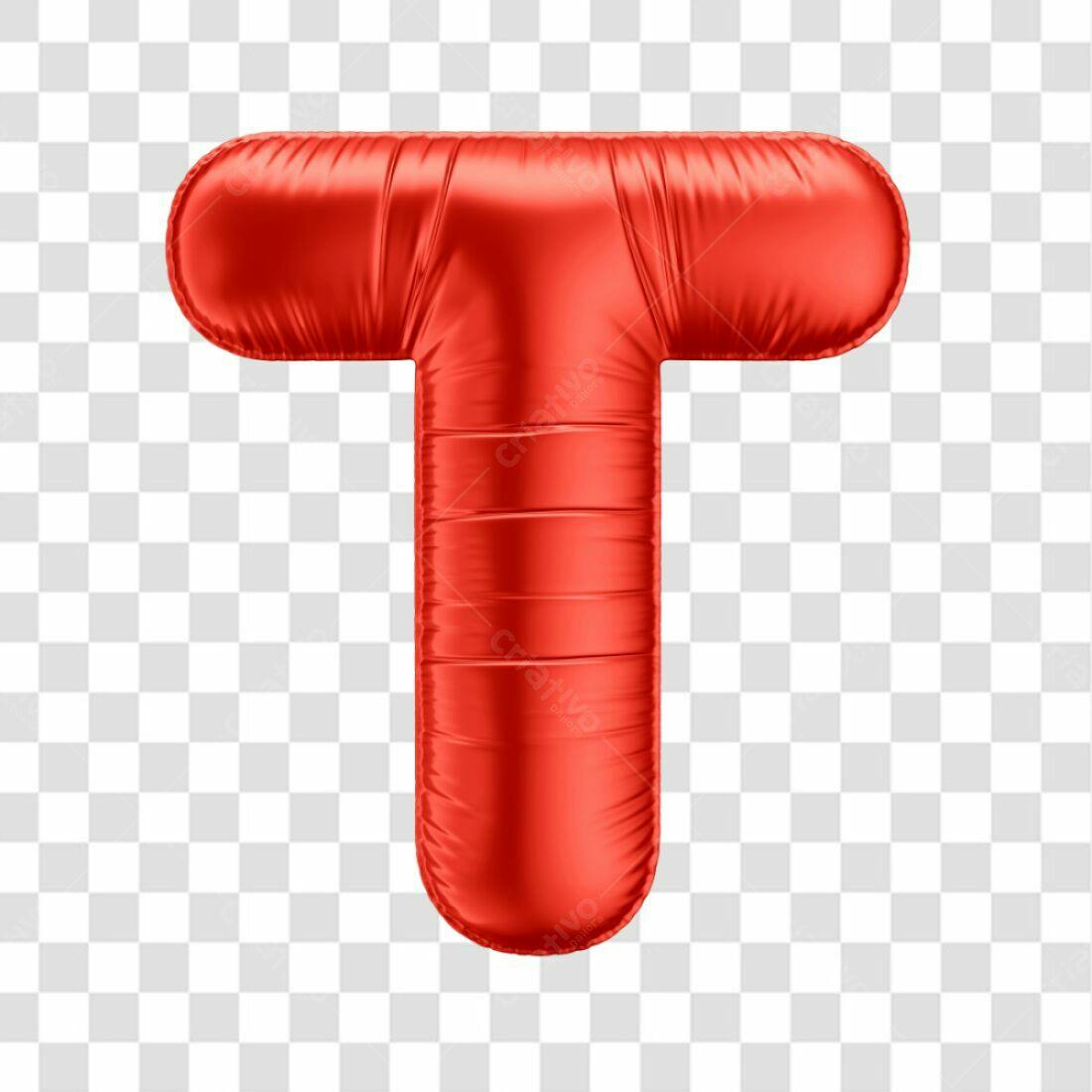 Icone Letra T Balão Vermelho PNG com fundo transparente