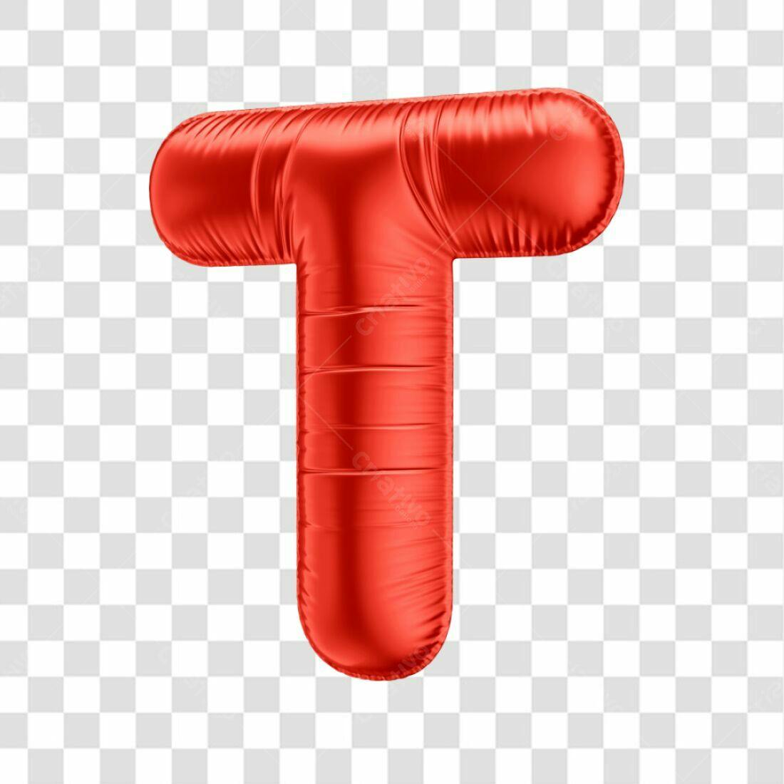 Icone Letra T Balão Vermelho PNG com fundo transparente