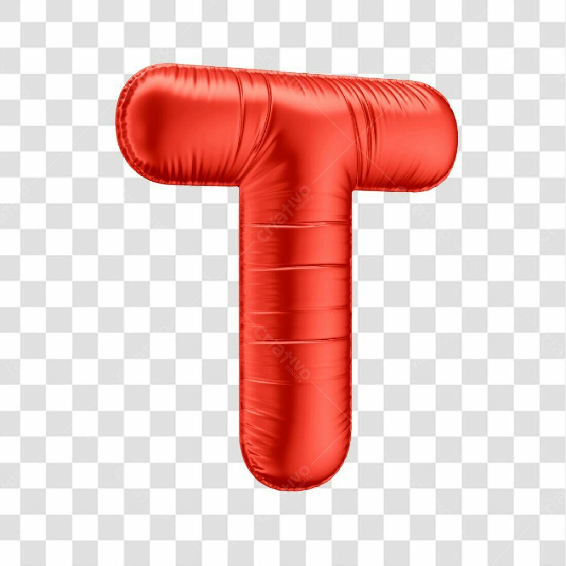 Icone Letra T Balão Vermelho PNG com fundo transparente