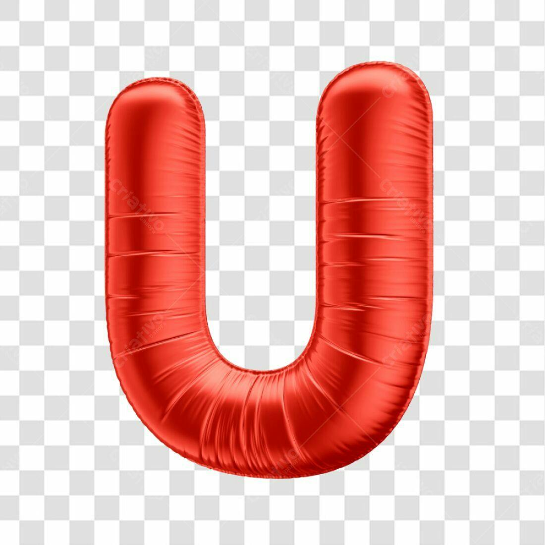 Icone Letra U Balão Vermelho PNG com fundo transparente