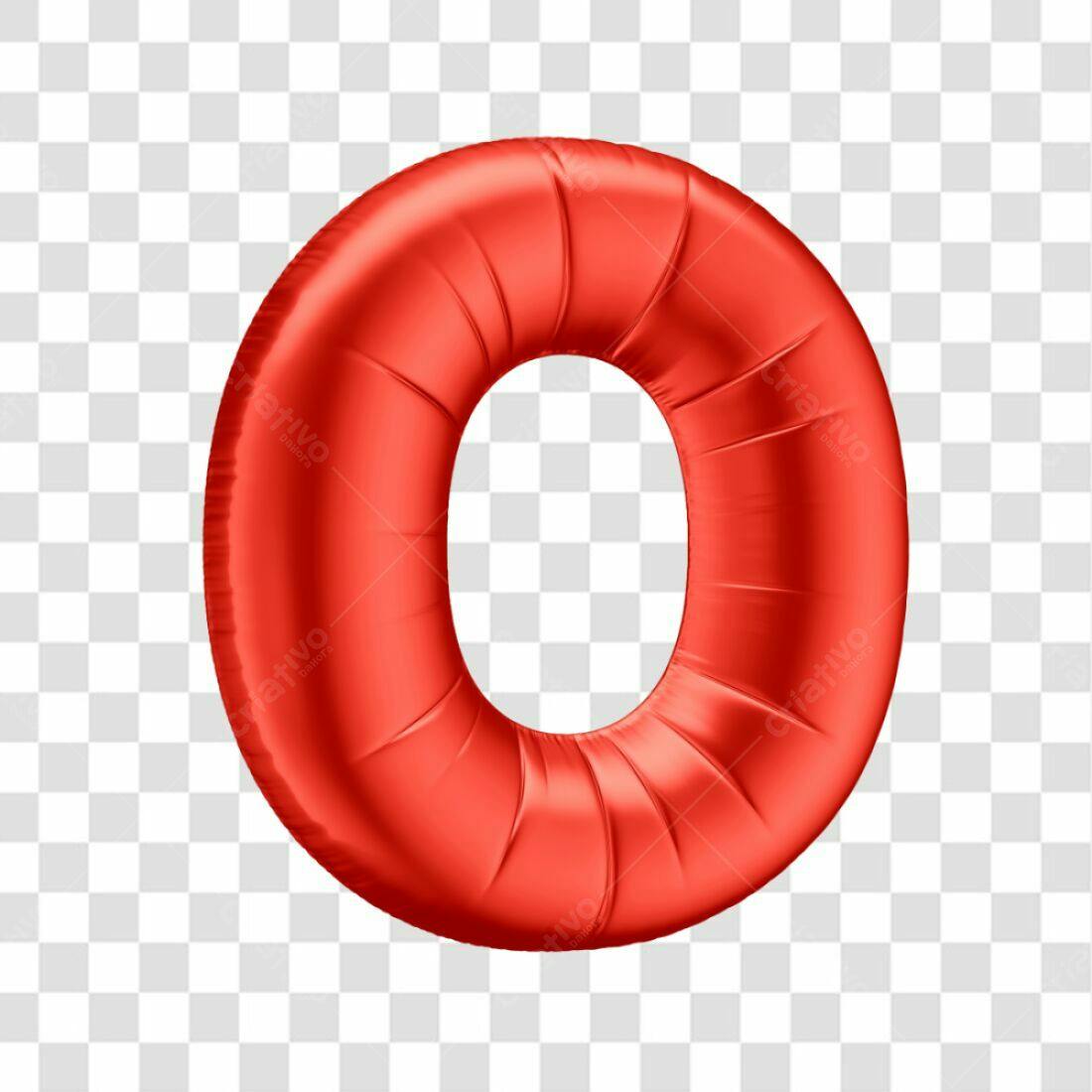 Icone Número Zero Vermelho Balão PNG com fundo transparente