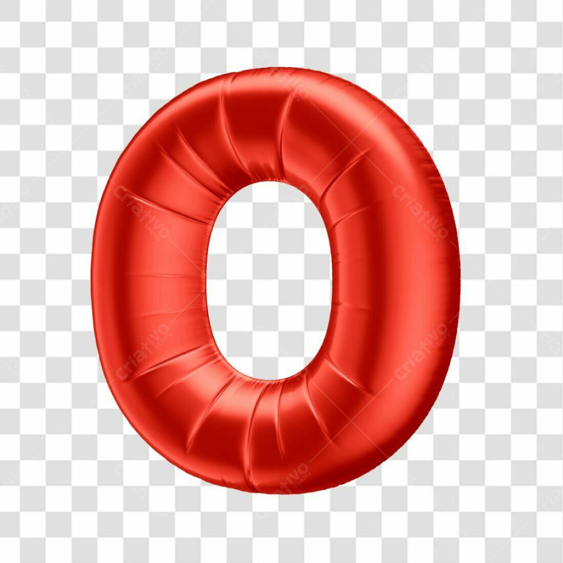 Icone número zero vermelho balão PNG com fundo transparente