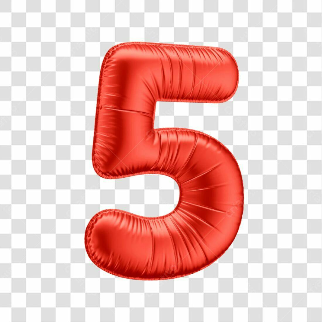 Icone Número 5 Aniversário Vermelho PNG com fundo transparente