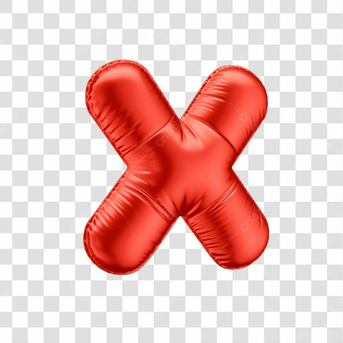 Ícone Letra X Balão Vermelho PNG com fundo transparente