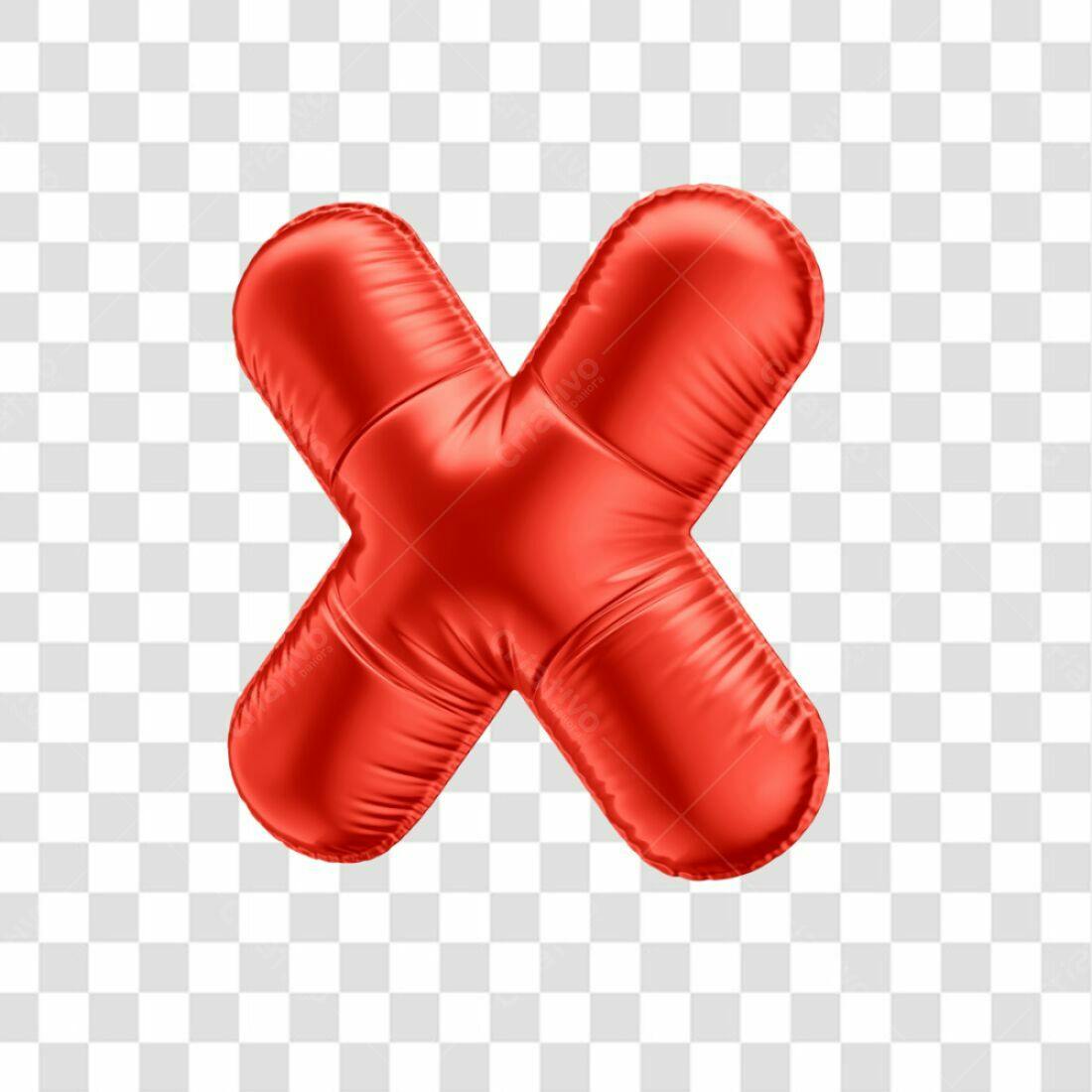Ícone Letra X Balão Vermelho PNG com fundo transparente