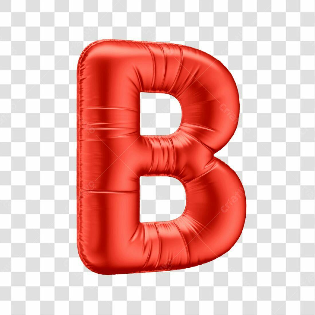 Icone Letra B Balão Vermelho PNG com fundo transparente