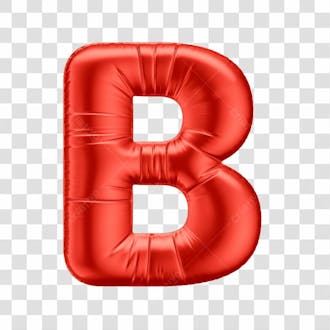 Alfabeto letra b em 3d formato de balão vermelho comemoração dia dos namorados casamento amor aniversario luxo fundo transparente