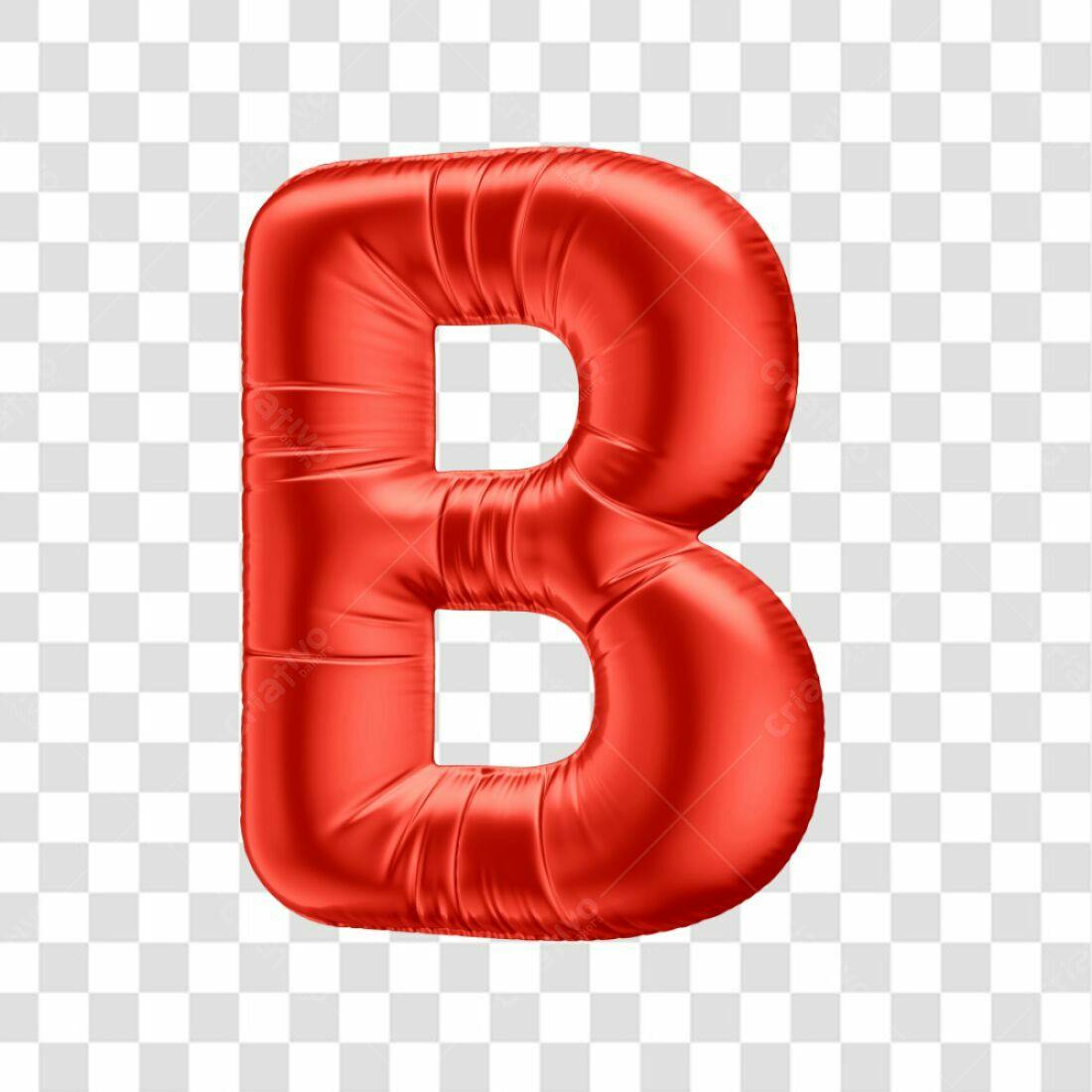 Icone Letra B Balão Vermelho PNG com fundo transparente
