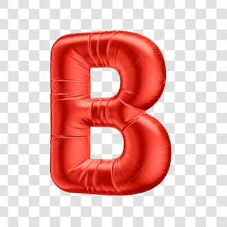 Alfabeto letra b em 3d formato de balão vermelho comemoração dia dos namorados casamento amor aniversario luxo fundo transparente