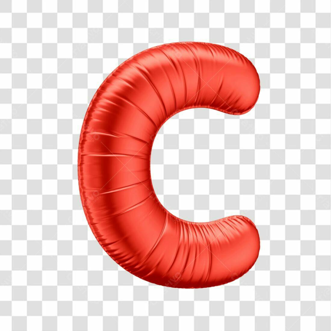 Icone Letra C Vermelha Balão PNG com fundo transparente