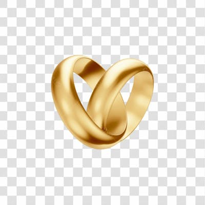 Asset 3D Aliança Dourada Casamento Noivado Compromisso Com Fundo Transparente Copiar