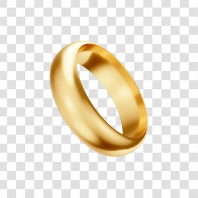 Asset 3D Aliança Dourada Casamento Noivado Compromisso Com Fundo Transparente Copiar