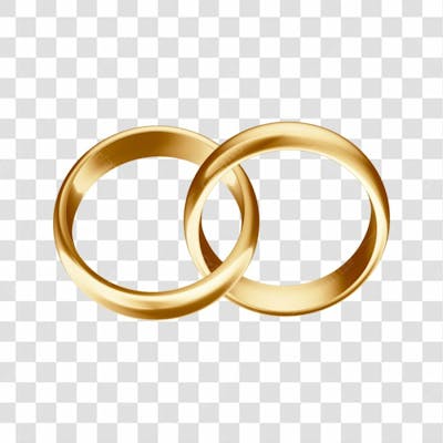 Asset 3D Aliança Dourada Casamento Noivado Compromisso Com Fundo Transparente Copiar