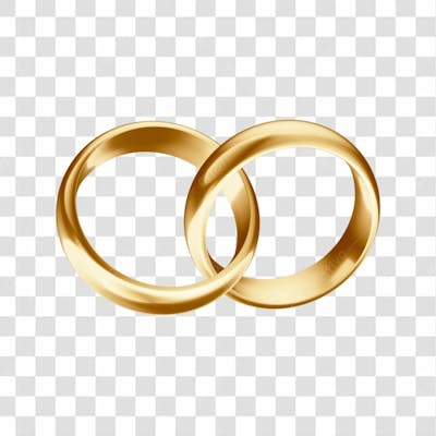 Asset 3D Aliança Dourada Casamento Noivado Compromisso Com Fundo Transparente Copiar