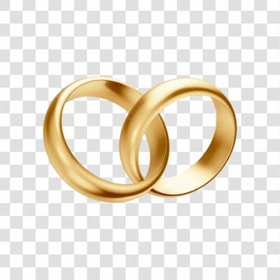 Asset 3D Aliança Dourada Casamento Noivado Compromisso Com Fundo Transparente Copiar