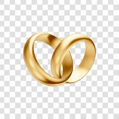 Asset 3D Aliança Dourada Casamento Noivado Compromisso Com Fundo Transparente Copiar