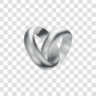 Asset 3D Aliança Prata Casamento Noivado Compromisso Com Fundo Transparente Copiar 2