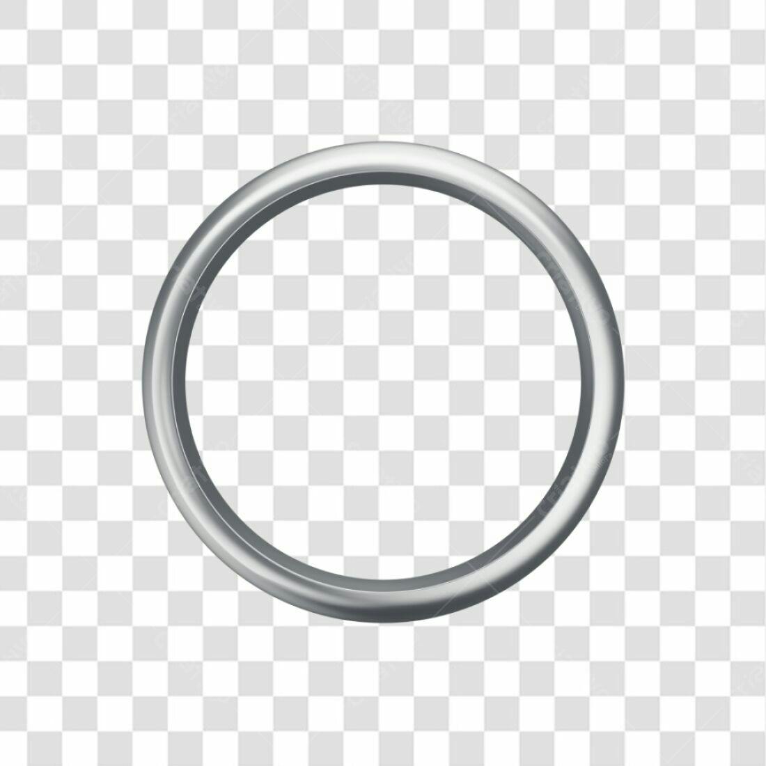 Moldura Circular Prata PNG com fundo transparente