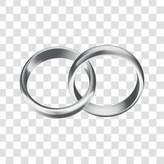 Asset 3d aliança prata casamento noivado compromisso com fundo transparente copiar 2