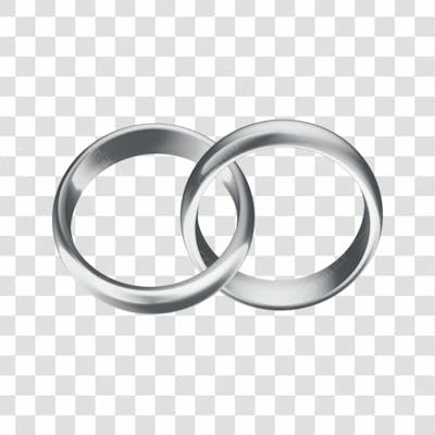 Asset 3D Aliança Prata Casamento Noivado Compromisso Com Fundo Transparente Copiar 2