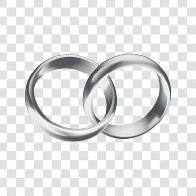 Asset 3D Aliança Prata Casamento Noivado Compromisso Com Fundo Transparente Copiar 2