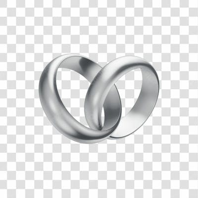 Asset 3D Aliança Prata Casamento Noivado Compromisso Com Fundo Transparente Copiar 2